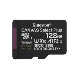 Carte mémoire microSD Kingston CANVAS Select Plus 128 Go XC / Classe 10 / 150 Mo/s