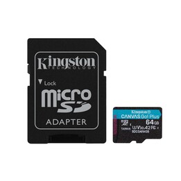 Kingston CANVAS Go! Plus 64 GB microSD XC Speicherkarte mit Adapter / Klasse 10 / 200 MB/s