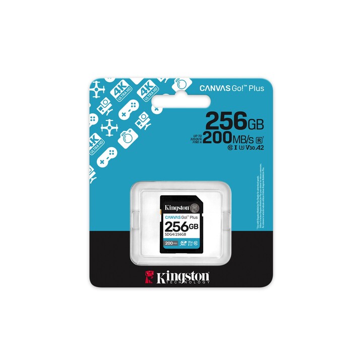Kingston CANVAS Go! Plus 256GB SD XC Speicherkarte / Klasse 10 / 200MB