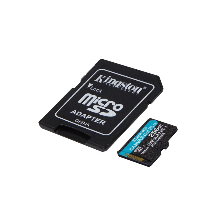 Kingston CANVAS Go! Plus 256GB microSD XC Memory Card with Adapter / Class 10 / 200MB/s