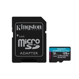 Scheda di memoria microSD XC Kingston CANVAS Go! Plus da 128 GB con adattatore / Classe 10 / 200 MB/s