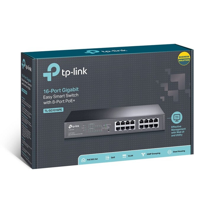 TP-Link TL-SG1016PE Switch/ 16 Ports/ RJ45 10/100/1000/ PoE+