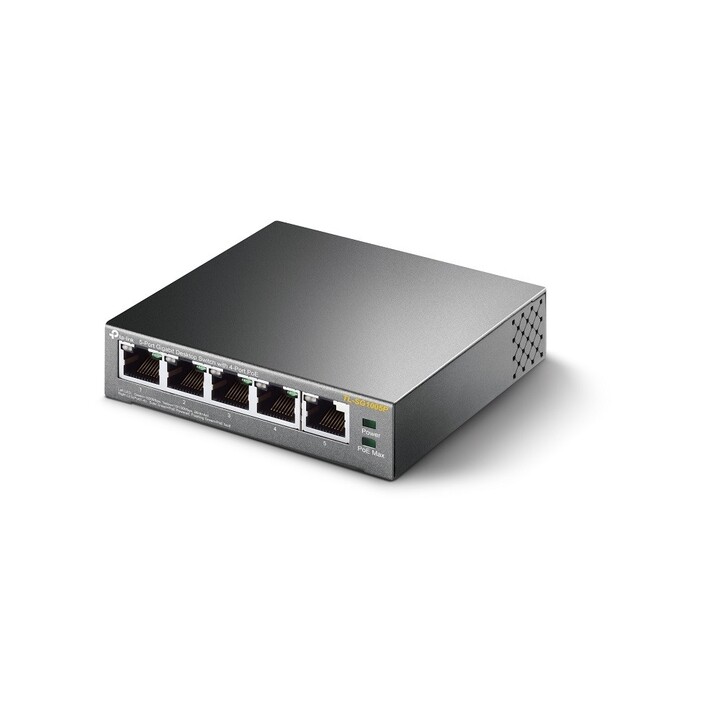 Switch PoE TP-Link TL-SG1005P com 5 portas RJ-45 10/100/1000