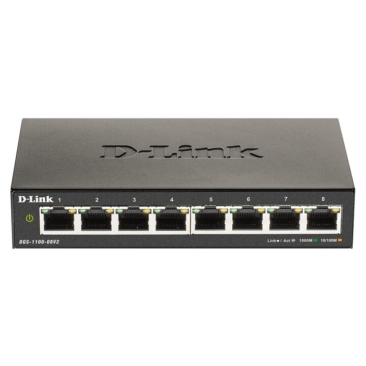 Switch gerenciável D-Link DGS-1100-08V2 com 8 portas/ RJ-45 10/100/1000