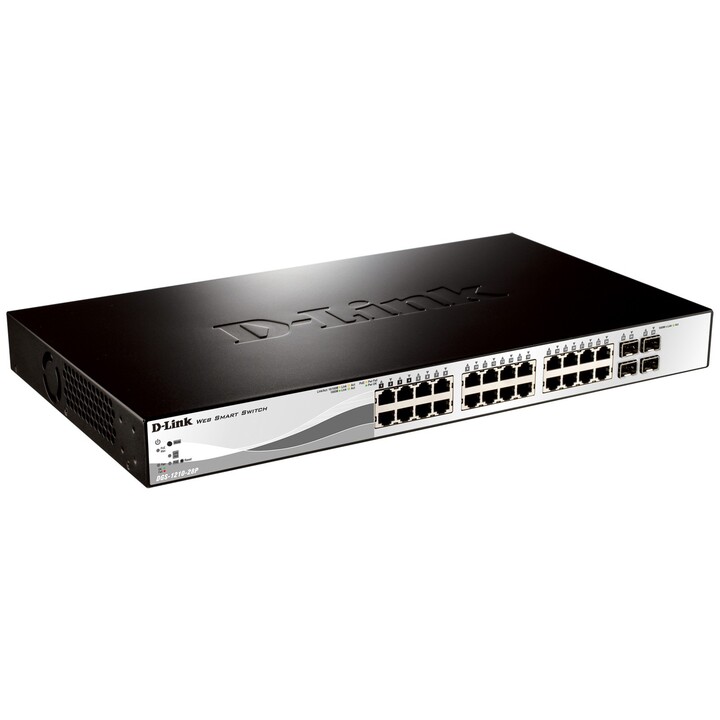 Switch D-Link DGS-1210-28P, 28 ports RJ45 / 10/100/1000 / SFT / PoE