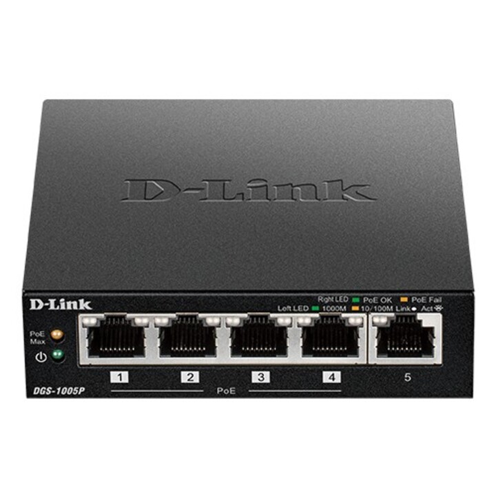 Switch D-Link DGS-1005P 5 Puertos/ RJ-45 10/100/1000 PoE