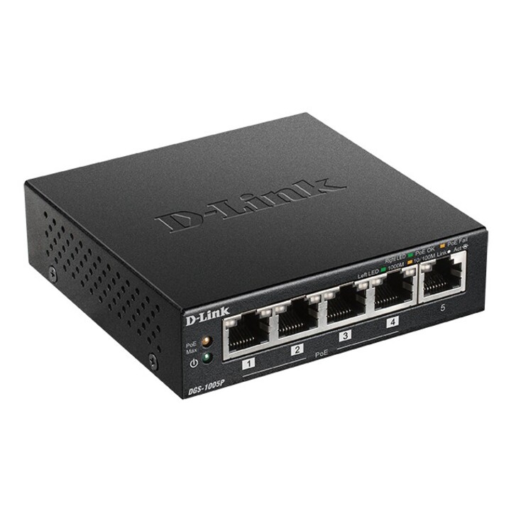 Switch D-Link DGS-1005P 5 ports / RJ-45 10/100/1000 PoE