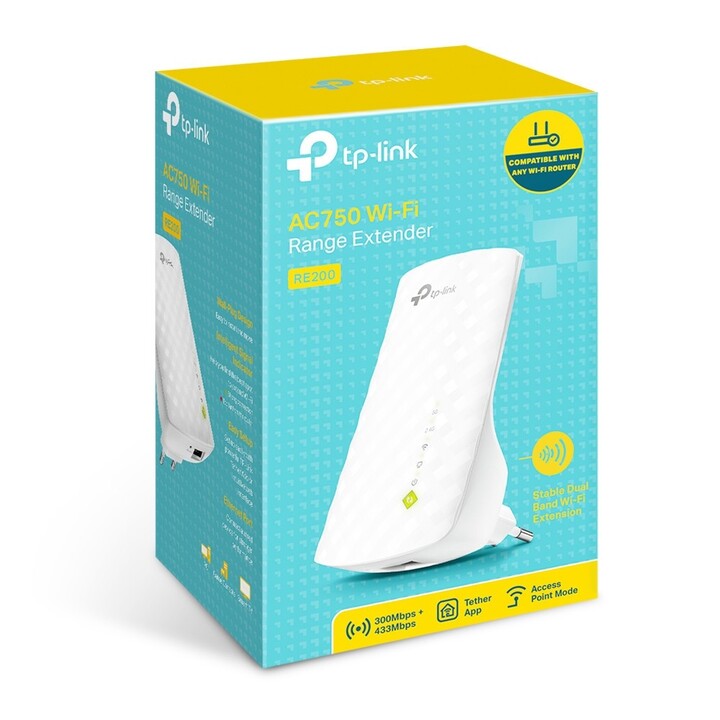 TP-Link AC750 WLAN-Repeater 750 Mbit/s / 3 interne Antennen