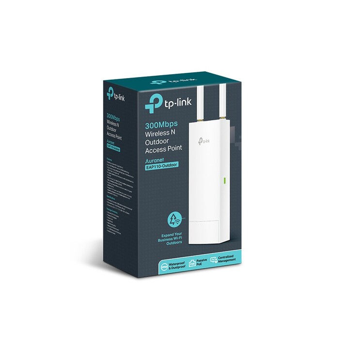 Ponto de acesso sem fio TP-Link Omada EAP110 PoE 300Mbps/ 2,4GHz/ Antenas de 5dBi/ WiFi 802.11n/b/g