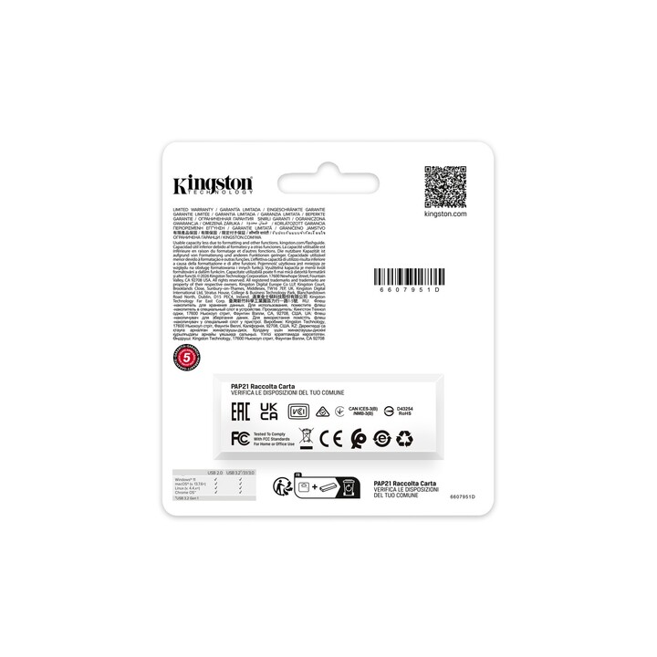 Clé USB 3.2 Kingston DataTraveler Exodia S 256 Go