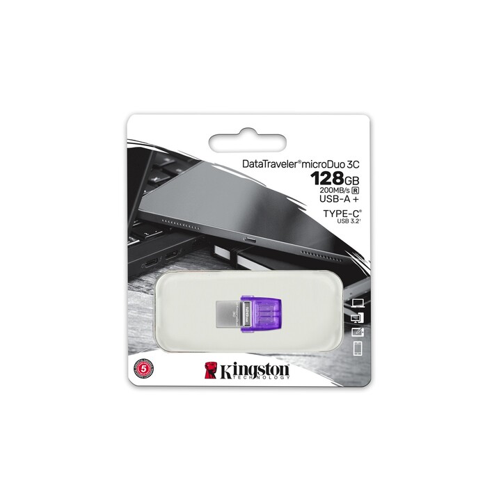Pendrive Kingston DataTraveler microDuo 3C USB 3.2 de 128 GB