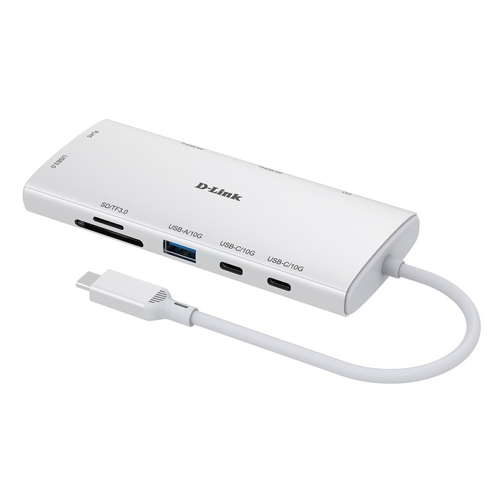Docking station D-Link DUP-A01 USB Type-C/ 1xUSB/ 2xUSB Type-C/ 2xHDMI 4K/ 1xRJ45/ 1xLettore di schede/ 1xUSB Type-C PD/ Bianca