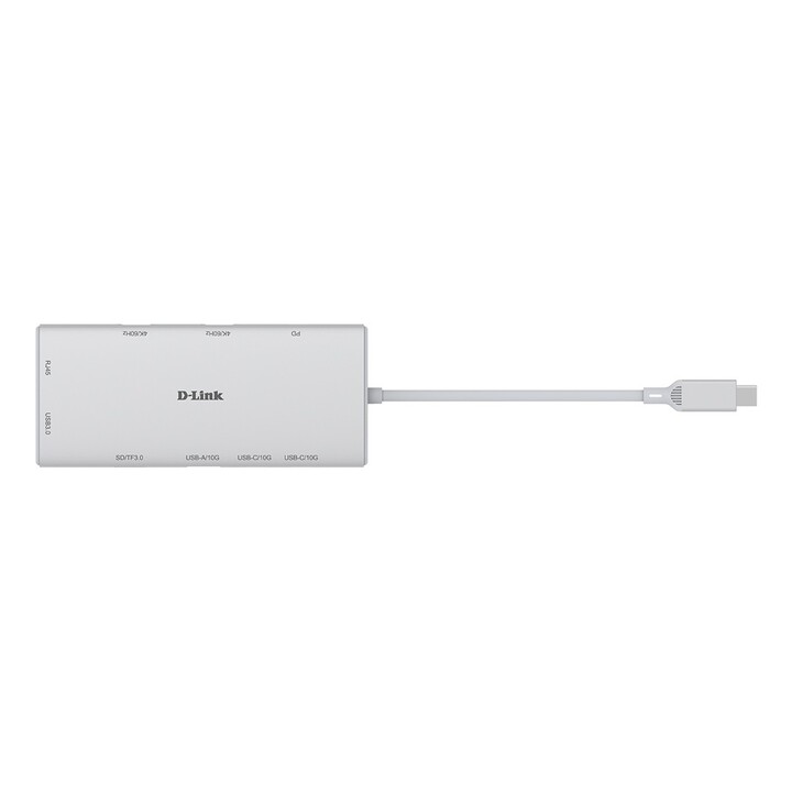 Station d'accueil USB Type-C D-Link DUP-A01 / 1 port USB / 2 ports USB Type-C / 2 ports HDMI 4K / 1 port RJ45 / 1 lecteur de