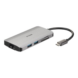 Dockingstation D-Link DUB-M810 mit USB Typ-C-Anschluss / 3x USB / 1x USB Typ-C / 1x Thunderbolt / 1x HDMI 4K / 1x RJ45 / 1x Kart