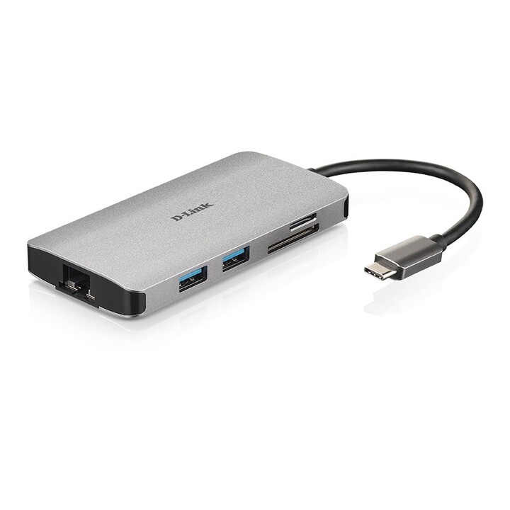 Docking USB Type-C D-Link DUB-M810/ 3xUSB/ 1xUSB Type-C/ 1xThunderbolt/ 1xHDMI 4K/ 1xRJ45/ 1xCard reader/ Gray