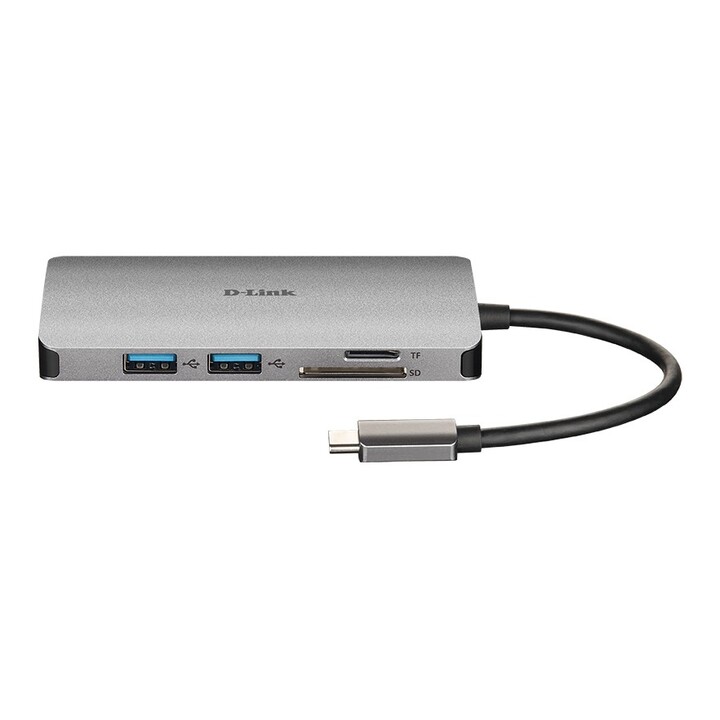 Dockingstation D-Link DUB-M810 mit USB Typ-C-Anschluss / 3x USB / 1x USB Typ-C / 1x Thunderbolt / 1x HDMI 4K / 1x RJ45 / 1x Kart
