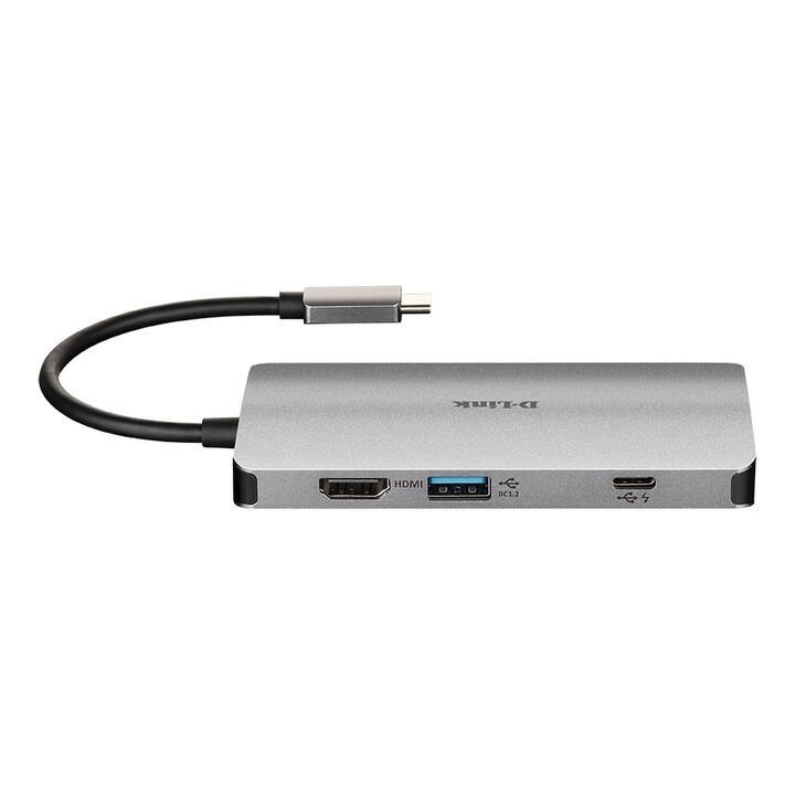 Docking USB Type-C D-Link DUB-M810/ 3xUSB/ 1xUSB Type-C/ 1xThunderbolt/ 1xHDMI 4K/ 1xRJ45/ 1xCard reader/ Gray