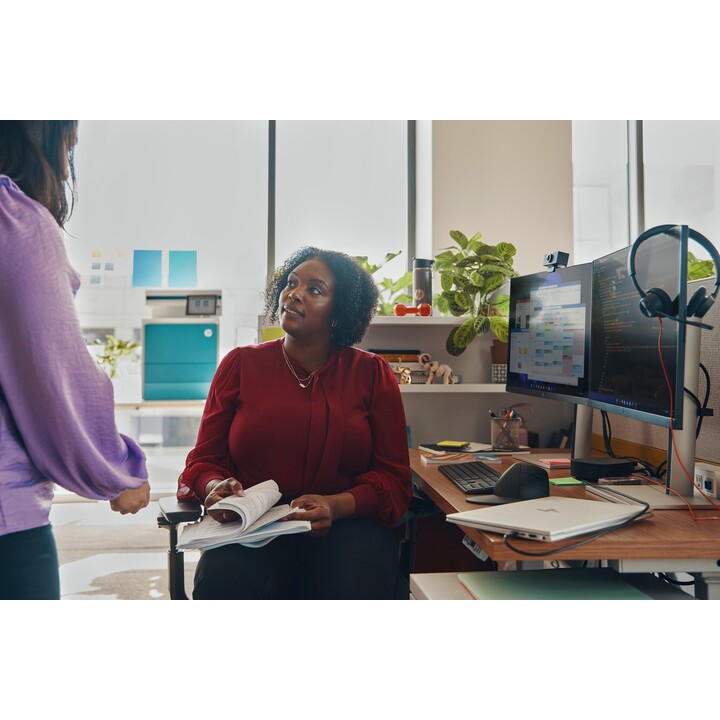 Fones de ouvido Poly Blackwire 3320 para Microsoft Teams, adaptador USB-C + USB-C/A com microfone, USB Tipo-C, preto.