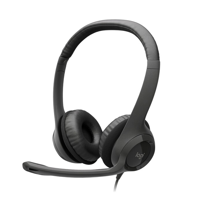 Casque Logitech H390 avec microphone, USB, noir