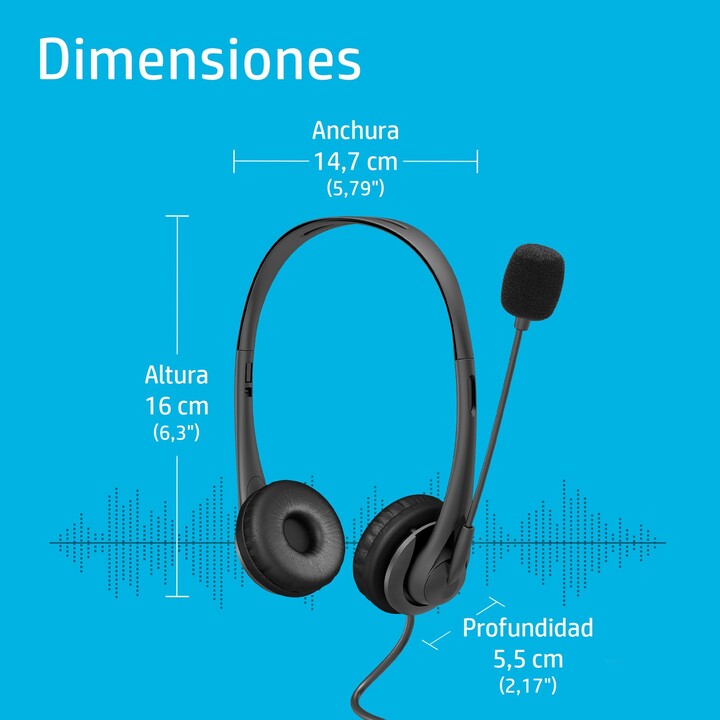 Casque HP G2 avec microphone, USB, noir