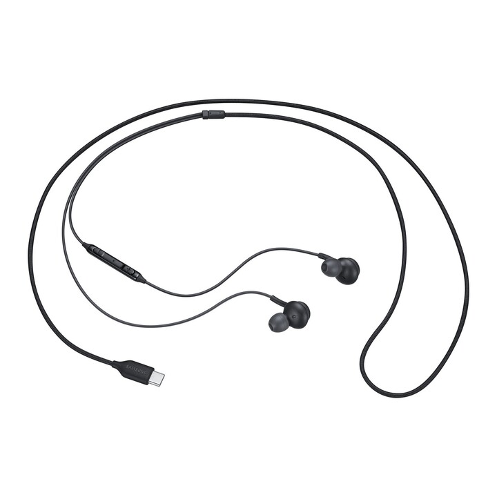 Écouteurs intra-auriculaires Samsung avec câble USB-C, microphone et contrôle du volume, noirs, par AKG EO-IC100BBEGEU