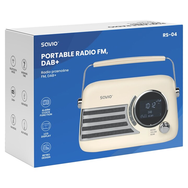 Radio portatile SAVIO RS-04, DAB+