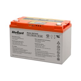 Batteria al gel a ciclo profondo con display, 12V, 100Ah