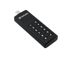 Verbatim Keypad Secure - Unidade USB-C criptografada de 64 GB com teclado de acesso integrado - Preto