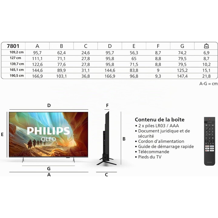 Philips 65PQS7801/12, Smart TV QLED 4K de 65 polegadas