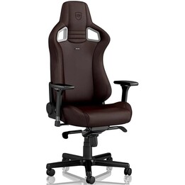 Silla gaming Noblechairs NBL-PU-JVE-001 EPIC Java Edition híbrida de cuero sintético, color marrón, con reposabrazos 4D y cojine