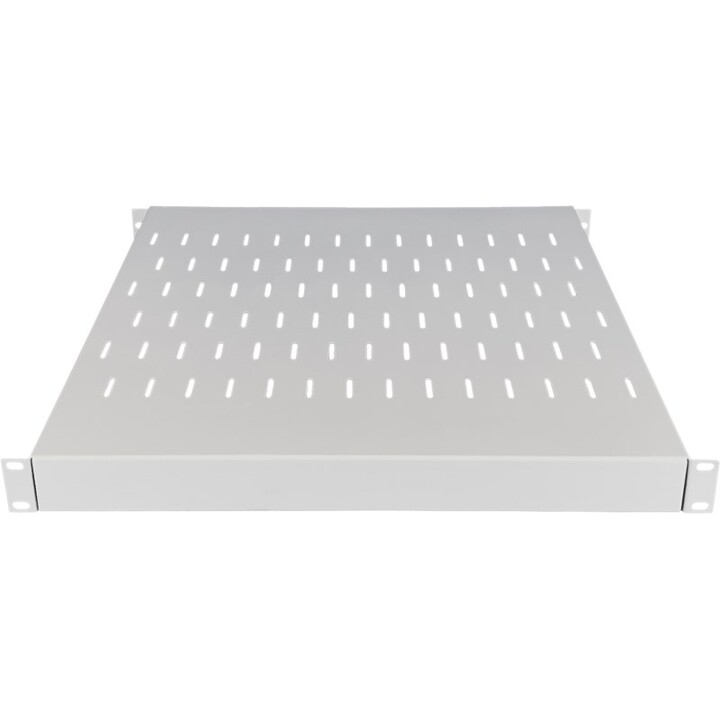 Estante ajustable de 19", 1U de profundidad (500-900 mm), gris, 4 puntos de montaje ALANTEC