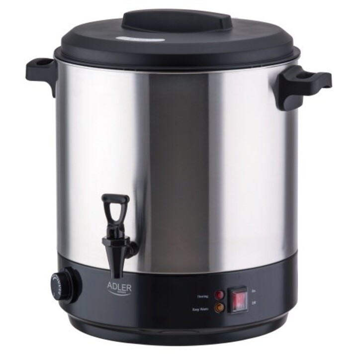 Olla pasteurizadora eléctrica Adler de 28 L | Hervidor | Para tarros, zumos y bebidas | Control de temperatura 30–110 °C Adler