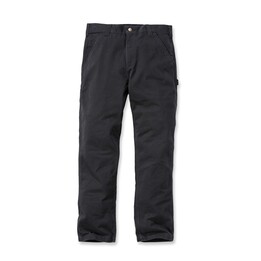 Pantalones de peto Carhartt de sarga lavada, color negro.