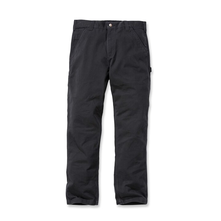 Pantalones de peto Carhartt de sarga lavada, color negro.