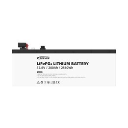 Epever 12.8V 200Ah LiFePO4 battery with IP65 certification.