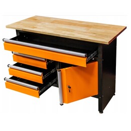 Waart W39M604 banco de trabajo 120x60 cm negro y naranja