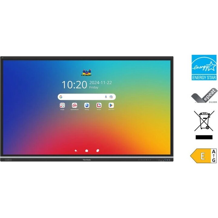 Lavagna interattiva Viewsonic IFP6551 da 165,1 cm (65") con touchscreen da 3840 x 2160 pixel, colore nero.