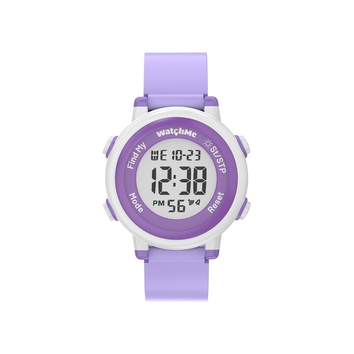 Reloj infantil Sponge WatchMe (Apple Find My, resistencia al agua de 3 ATM, batería de 1 año de duración, color morado)
