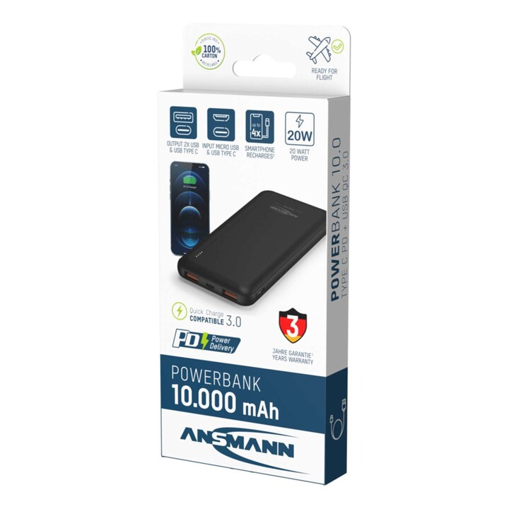Ansmann PB320PD 10000 mAh Preto