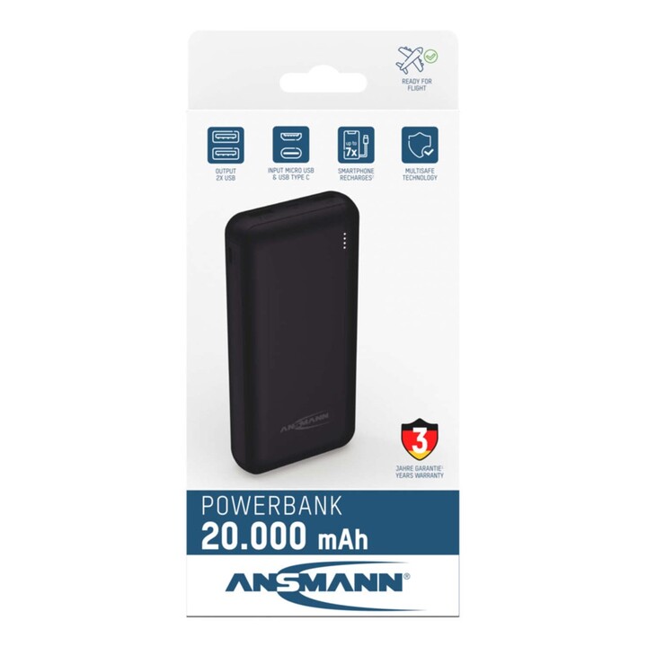Ansmann PB212 Lithium Polymer 20000 mAh Black
