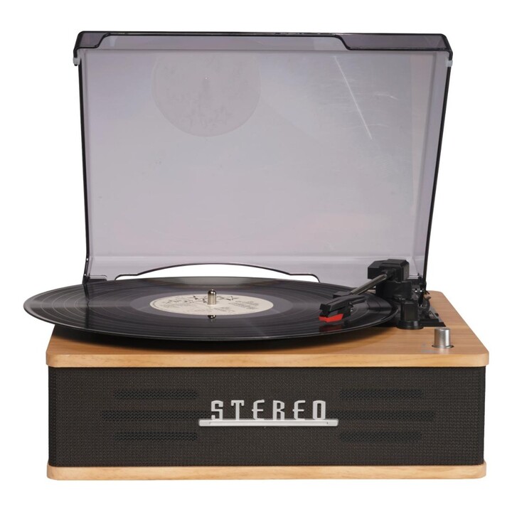 Toca-discos Denver VPB-262LW com acionamento por correia, preto, manual Madeira