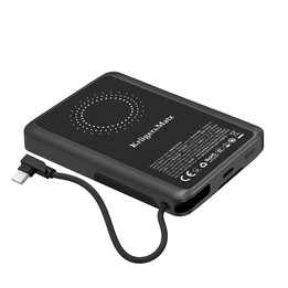 Kruger&Matz 10000 mAh external battery with Li-pol technology, QC and PD function, CCC certified (for Asian countries).