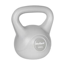 20 kg bituminous kettlebell, grey, REBEL ACTIVE