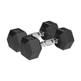 Haltères en fonte caoutchoutées HEX 2x7.5 kg REBEL ACTIVE