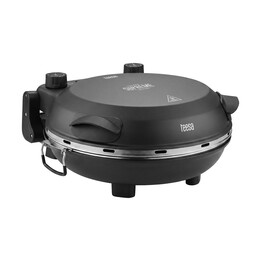 Horno para pizza TEESA SUPREME FUN de 1200 W, 400 grados, dos elementos calefactores, negro