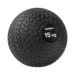 Balón medicinal pequeño para ejercicios de rehabilitación Slam Ball 23cm 15kg, REBEL ACTIVE