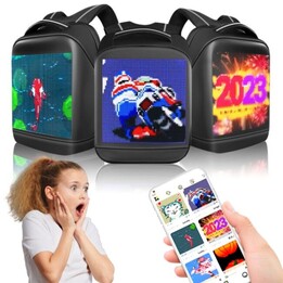 DH style LED backpack, luminous backpack with LED display