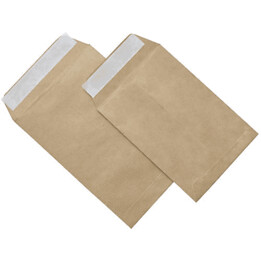 Confezione da 500 buste postali formato maxi (132x187) in carta kraft, 80 g, autoadesive con striscia in silicone, codice artico