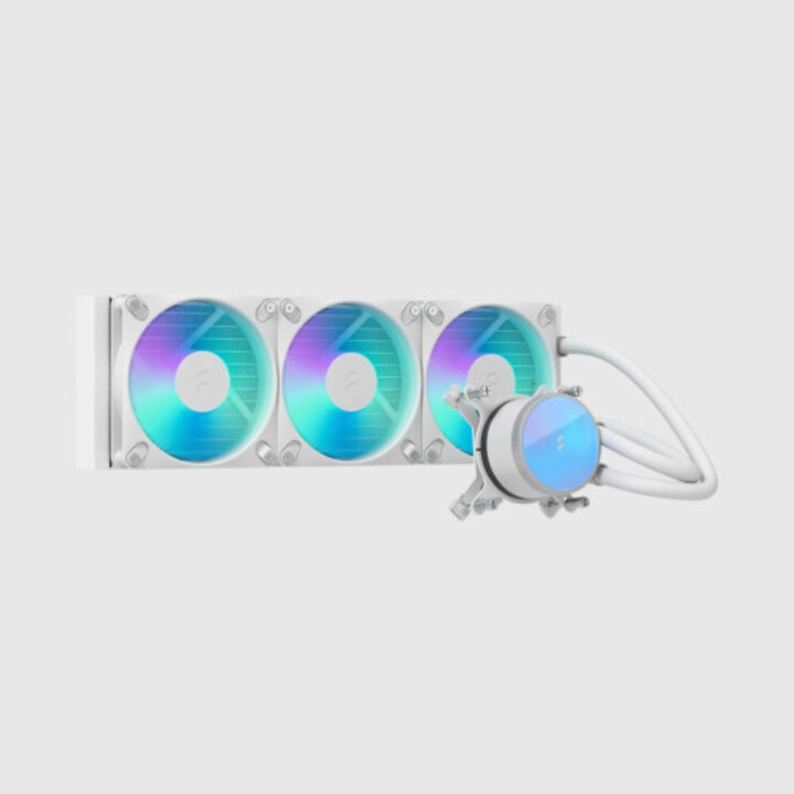 Système de refroidissement liquide tout-en-un Fractal Design Radius 360 RGB blanc pour processeur, 12 cm, 1 pièce