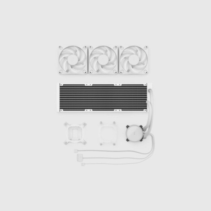 Système de refroidissement liquide tout-en-un Fractal Design Radius 360 RGB blanc pour processeur, 12 cm, 1 pièce